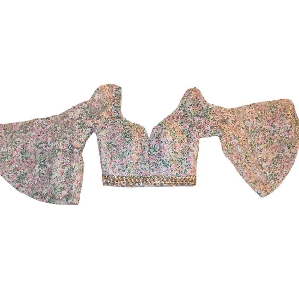 Panapoly Pastel  Indie Fairy Beaded Bejeweld Flate  Sleeve Extra Small